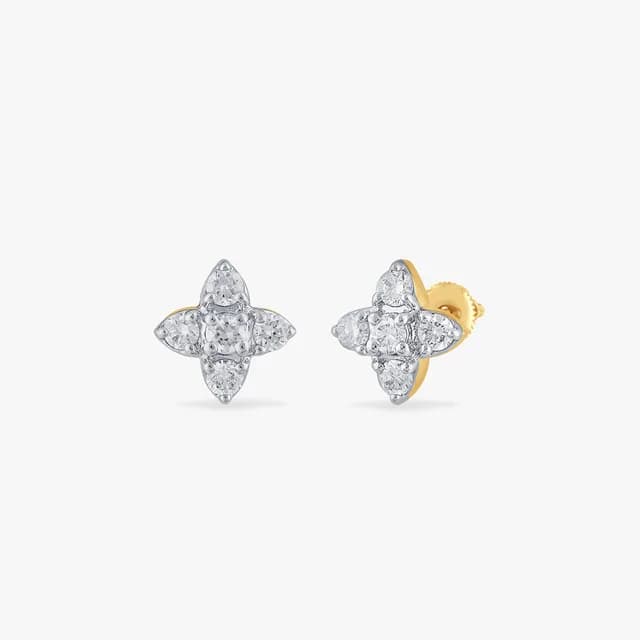 Petite Clover Diamond Stud Earrings