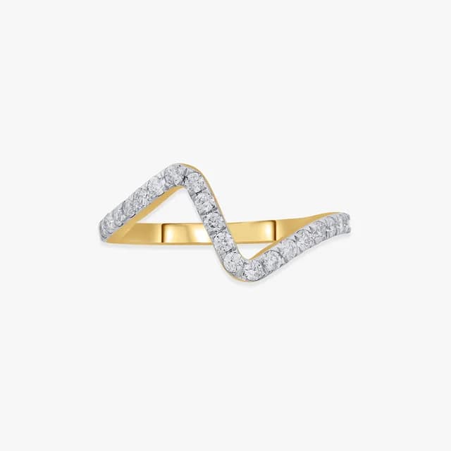 Slender Wave Diamond Ring