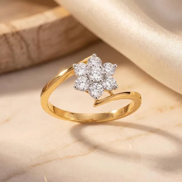 Radiant Flower Diamond Ring