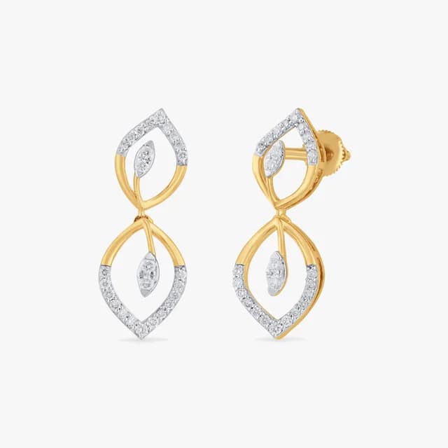 Linked Marquise Diamond Drop Earrings