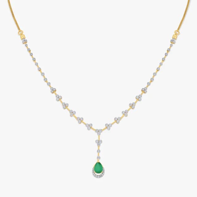Verdant Drop Diamond Lariat Necklace