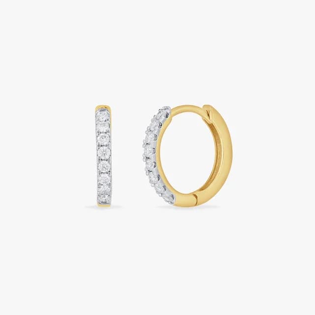 Sleek Linea Diamond Hoop Earrings